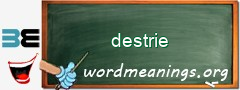WordMeaning blackboard for destrie